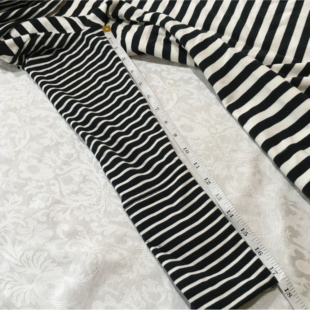 Merona Cowl Neck Striped Top Size S Tunic Black White Cotton Blend Stretch Knit - Picture 9 of 9